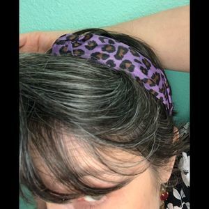 Deep Purple Leopard Print Fashion U-Shaped Plastic Headband